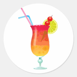 Icy Tropical Rum Punch Runder Aufkleber