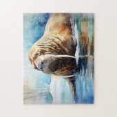 Icy Water Walrus Serene Puzzle (Vertikal)