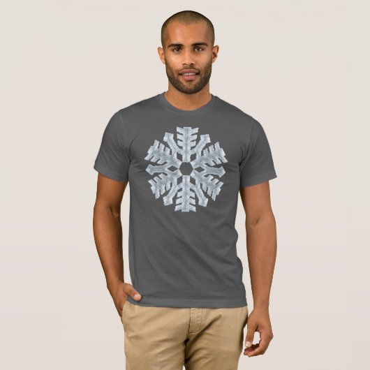 Icy White Frozen Snowflake Elegantes Weihnachtsfes T-Shirt (Vorne ganz)