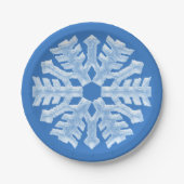 Icy White Frozen Snowflake Frosty Blue Weihnachten Pappteller (Vorderseite)