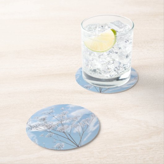 Icy Winter Frost on Hemlock © Sandy Long Runder Pappuntersetzer (Vor Ort)