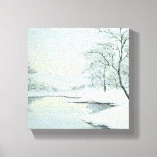 Icy Winter Landschaft Canvas Print Leinwanddruck