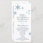 Icy Winter Snowflake Kleines Hochzeitsprogramm Programm (Vorne/Hinten)