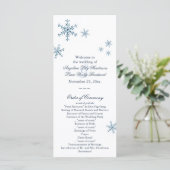 Icy Winter Snowflake Kleines Hochzeitsprogramm Programm (Stehend Vorderseite)