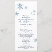 Icy Winter Snowflake Kleines Hochzeitsprogramm Programm (Vorderseite)