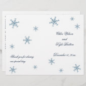 Icy Winter Snowflake Wedding Programm (Vorne/Hinten)