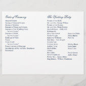 Icy Winter Snowflake Wedding Programm (Rückseite)