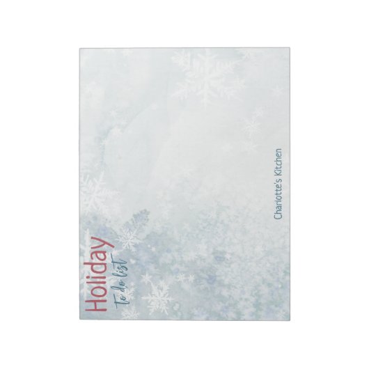Icy Winter White Snowflake Mailadresse Label Notizblock (Rotiert)