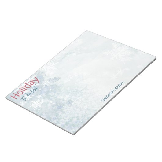 Icy Winter White Snowflake Mailadresse Label Notizblock (angewinkelt)