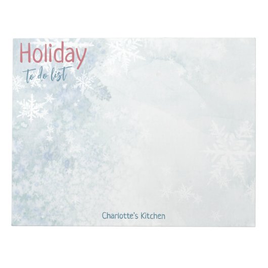 Icy Winter White Snowflake Mailadresse Label Notizblock (Vorderseite)