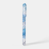 Icy Winter Wonderland Marble with Silver Veining iPhone Hülle (Rechte Seite)