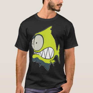 id53-7 Gelber Piranha, Fisch, Süßer Fisch, Lustige T-Shirt
