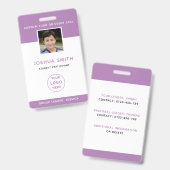 ID Abzeichen Foto Vorlage Schule Tour Musik Tour Ausweis (Vorder- & Rückseite)