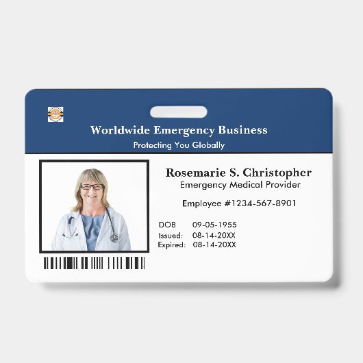 ID-Ausweis Bar Code Foto Ausweis (Vorderseite)