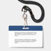 ID-Ausweis Bar Code Foto Ausweis (Rückseite mit Lanyard)