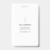 ID Badge Photo Card | Custom Photography Badges Ausweis (Rückseite)