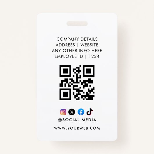 ID-Card-Abzeichen | Minimales Foto für Geschäftsmi Ausweis (Rückseite)