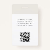 ID-Card-Abzeichen | Minimales Foto für Geschäftsmi Ausweis (Rückseite)