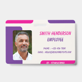 ID Card Badge | Minimal Business Employee Photo Ausweis