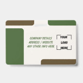 ID Card Badge | Minimal Business Employee Photo Ausweis (Back)