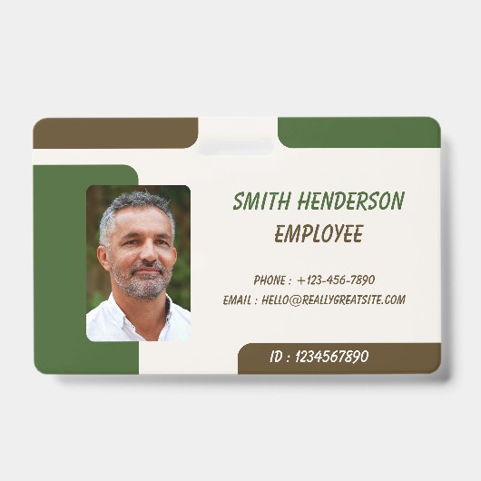 ID Card Badge | Minimal Business Employee Photo Ausweis (Front)