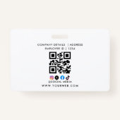 ID Card Badge Modern Business Student Photo Ausweis (Rückseite)