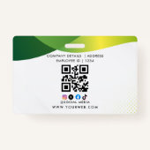 ID Card Badge Modern Business Student Photo Ausweis (Rückseite)