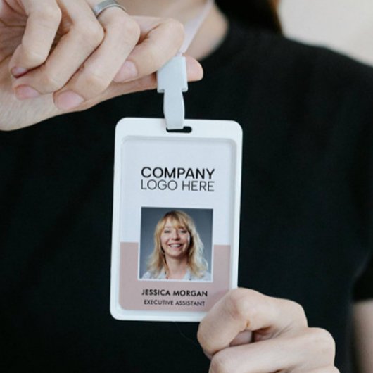 ID CORPORATE LOGO EMPLOYEE PHOTO BLUSH PINK AUSWEIS