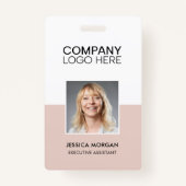 ID CORPORATE LOGO EMPLOYEE PHOTO BLUSH PINK AUSWEIS (Vorderseite)