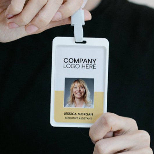 ID CORPORATE LOGO EMPLOYEE PHOTO LIGHT YELLOW AUSWEIS