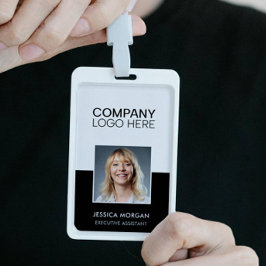 ID CORPORATE LOGO EMPLOYEE PHOTO MINIMAL BLACK AUSWEIS