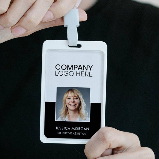 ID CORPORATE LOGO EMPLOYEE PHOTO MINIMAL BLACK AUSWEIS