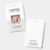 ID CORPORATE LOGO EMPLOYEE PHOTO SILVER AUSWEIS (Vorder- & Rückseite)