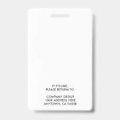 ID CORPORATE LOGO EMPLOYEE PHOTO SILVER AUSWEIS (Rückseite)