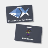 ID des erstklassigen Etherfischers Ausweis (Vorder- & Rückseite)