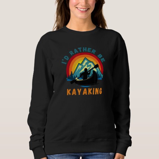 Id eher Kayaking Canoe Retro Vintag Sweatshirt (Vorderseite)