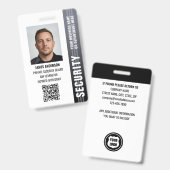 ID-Foto für den beruflichen Sicherheitsdienst grau Ausweis (Vorder- & Rückseite)