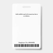 ID für Foto-Mitarbeiter Ausweis (Rückseite)