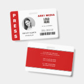 ID für rote Bildvorlage für Pressereferenten Ausweis (Vorder- & Rückseite)