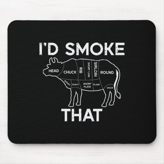 Id Grill, dass Kuhfleisch Fleisch Diagramm Grillen Mousepad (Vorne)