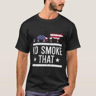 Id Grill, die Hühnerschweinkuh Flag Grillen Barbec T-Shirt