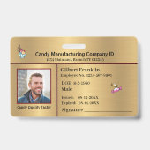 ID-Identifikation Mitarbeiter Foto Gold Custom Ausweis (Vorderseite)