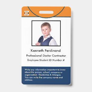 ID Identifizierungskarte Bar Code Foto Medizinisch Ausweis