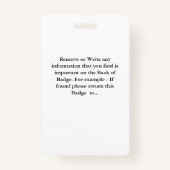 ID-Identifizierungskarte Benutzerdefiniertes Logo Ausweis (Rückseite)