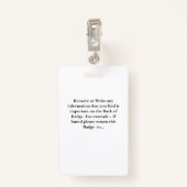 ID-Identifizierungskarte Mitarbeiter der benutzerd Ausweis (Rückseite mit Klammer)