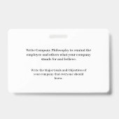 ID-Identifizierungskarte Mitarbeiter-Foto Ausweis (Rückseite)