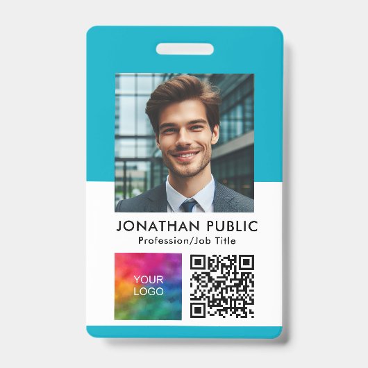 ID-Karte Foto Firmenlogo QR-Code hochladen Ausweis (Vorderseite)