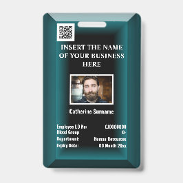 ID-Karte für Mitarbeiter | Foto-Logo blau aquamari Ausweis