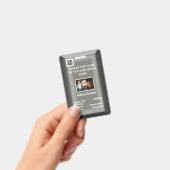 ID-Karte für Mitarbeiter | Foto-Logo silber grau Ausweis (Handheld)