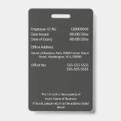 ID-Karte für Mitarbeiter | Foto-Logo silber grau Ausweis (Rückseite)